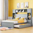 Bed With All In One Cabinet, Shelf And Sockets, Trundle by HouseOfZazla