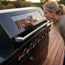 Black 6-Burner 85000 BTU Deluxe Stainless Steel Propane Gas Outdoor Kitchen Barbecue Island Grill with Marble by HouseOfZazla
