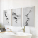 Abstract Mountain 3 Piece Wall Art. Black White Minimalist by Wall Art Set