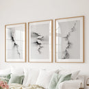 Abstract Mountain 3 Piece Wall Art. Black White Minimalist by Wall Art Set