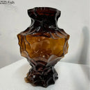 GobekUsa Irregular Glass Vase: Desk Decor, Flower Arrangement, Aesthetic Room Pot