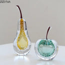GobekUsa Glass Fruit Sculpture Desk Ornament for Aesthetic Room Decor