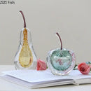 GobekUsa Glass Fruit Sculpture Desk Ornament for Aesthetic Room Decor