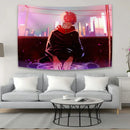 Aesthetic purple & black jujutsu kaisen anime tapestry bedroom wall art by Decorbites