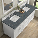 James Martin Lorelai 72" Double Bathroom Vanity, Bright White