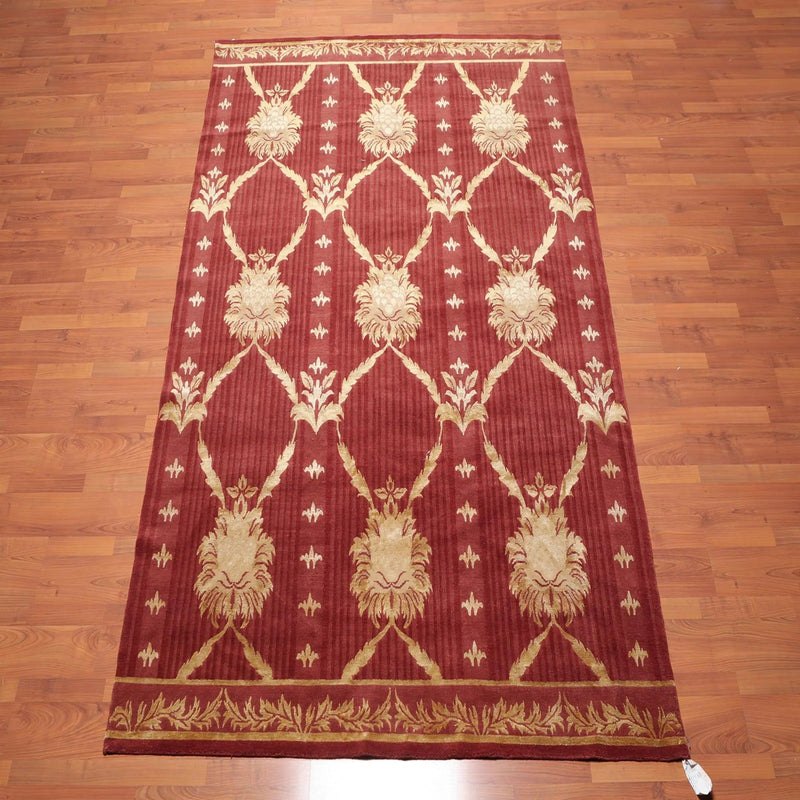 6' x 9' Couristan Hand Knotted Wool & Silk S.fine Damask Tibetan Area Rug Rust