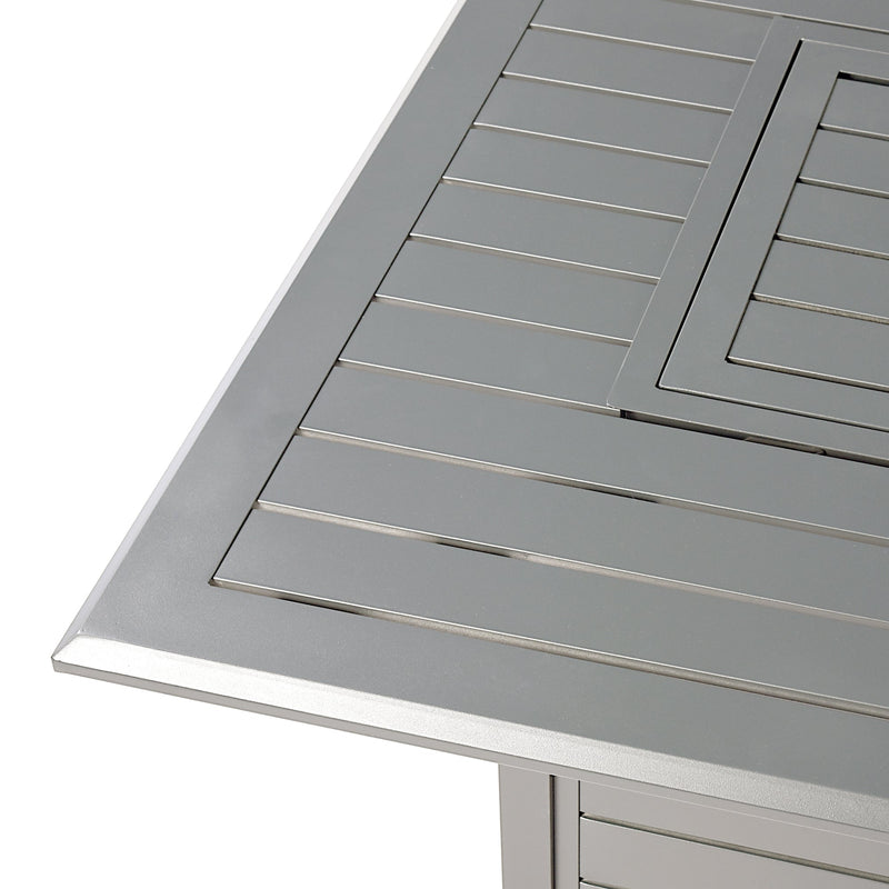 Aluminum 48-in Rectangular Propane Fire Table, Beads, Covers and Lid