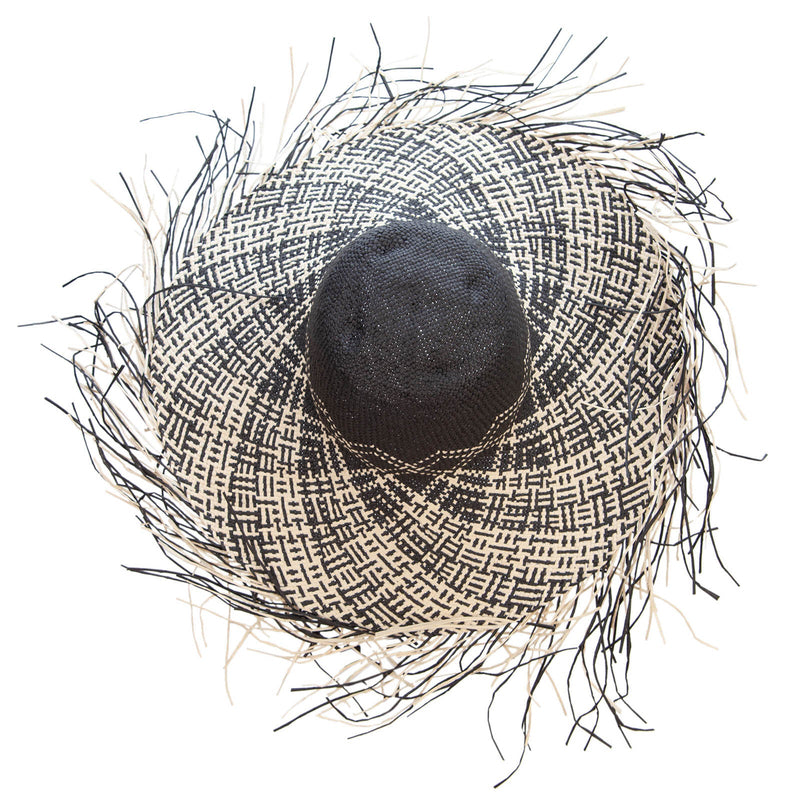 Women's Woven Paper Long Fringed Brim