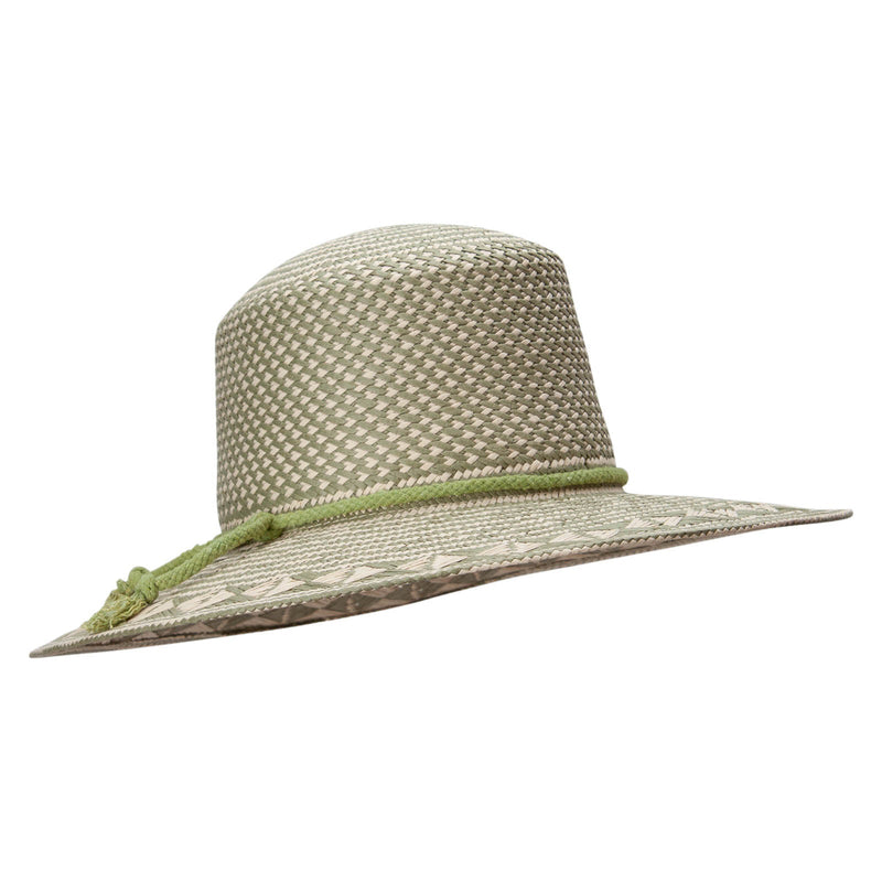 Womens Woven Paper with geometric design Hat