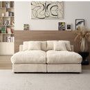 74.8" Modern Luxury Twins Sofa Couch for Living Room Quality Corduroy Upholstery Sleeper Sofa Bed Daybed Beige
