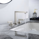 8 inch Widespread Bathroom Faucet Matte Black Bathroom Faucets for Sink 3 Hole Brass 2 Handle Lavatory Square Faucet Modern rv Bathroom Faucets