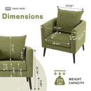 Barrel Chair, Modern Accent Chair, Fabric Armchair Club Chair, Upholstered Arm Chair With Solid Wood Legs, Waist Pillow, Padded Single Chair For Living Room / Bedroom / Study / Waiting Room - Olive Green by HouseOfZazla