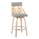 York - Mid-Century Modern Counter Stool - Natural / Light Gray by HouseOfZazla