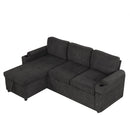 Convertible L Shaped Sofa Couch With Storage, Cup Holders, USB Ports by HouseOfZazla
