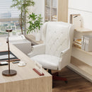330LBS Executive Office Chair, Ergonomic Design High Back Reclining Comfortable Desk Chair - White