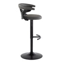 Gardenia - Contemporary Adjustable Barstool With Swivel With Rounded T Footrest (Set of 2) by HouseOfZazla