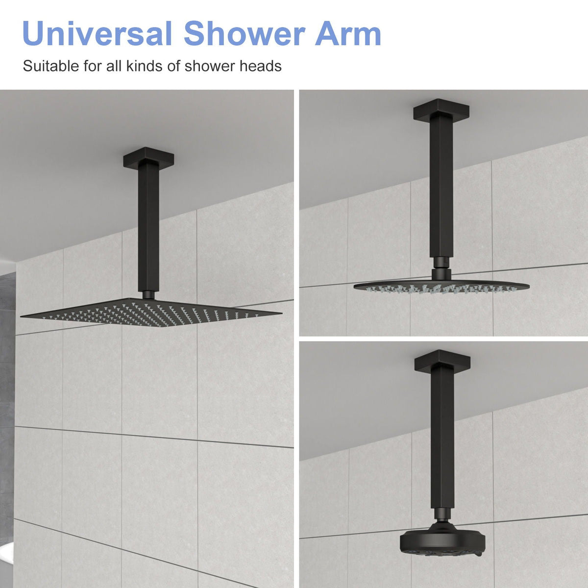 Premium 8" Ceiling Mounted Shower Arm With Flange, photo 12 of 18