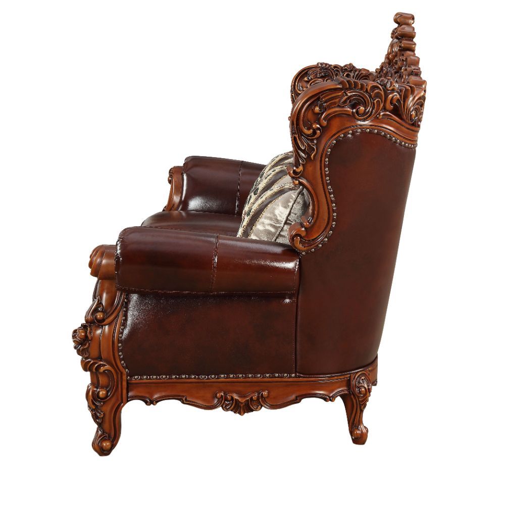 Eustoma - Sofa - Cherry Top Grain Leather Match & Walnut, photo 5 of 7