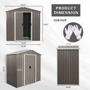 8Ft x 4Ft Outdoor Metal Storage Shed - Gray by HouseOfZazla