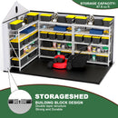 8 Ft. W X 12 Ft. D Plastic Storage Shed With Floor - Black / Gray by HouseOfZazla