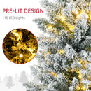 HOMCOM 5' Tall Pre-Lit Slim Noble Fir Artificial Christmas Tree