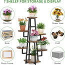 7 Tier Corner Plant Shelf With High Low Design For Living Room by HouseOfZazla