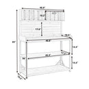 TOPMAX 65" Large Wooden Farmhouse Rustic Outdoor Potting Bench Table