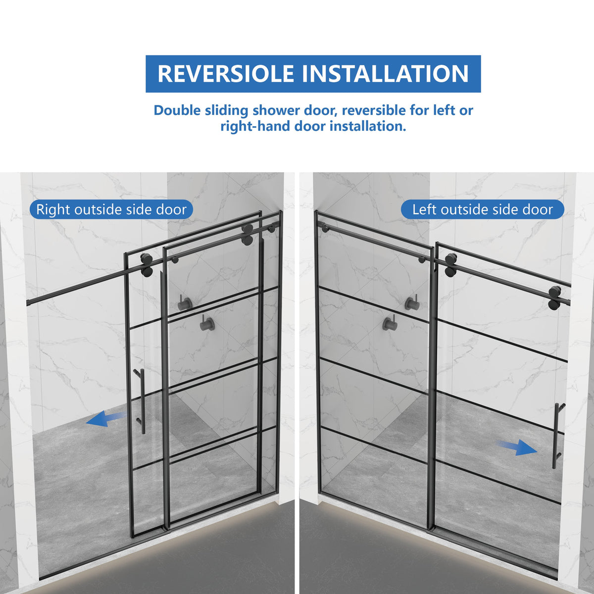 Matte Shower Doors - 56-60" W x 72" H, photo 8 of 10