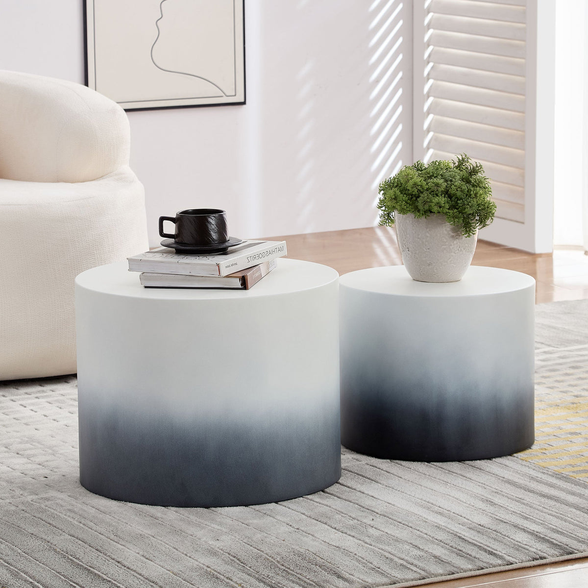 MDF with Ash/Oak/Walnut Veneer Nesting Table Set of 2, photo 6 of 10