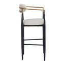 Upholstered Barstools With Back For Kitchen (Set of 2)
