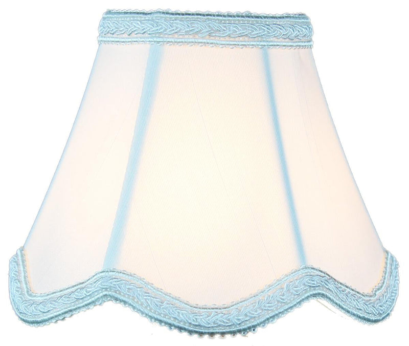 5"W x 4"H Set of 6 Down White Scallop Stretch Clip-on Candelabra Lampshade