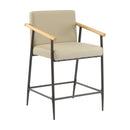 Mid Century Modern Counter Stool Set with Espresso Metal Frame - Khaki by HouseOfZazla