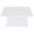 Devar Square Engineered Wood Coffee Table White High Gloss