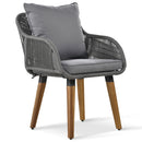 5 Pieces Patio Furniture Chair Sets, Patio Conversation Set With Wicker Cool Bar Table, Ottomans,Outdoor Furniture Bistro Sets for Porch,Backyard,Balcony,Poolside Grey