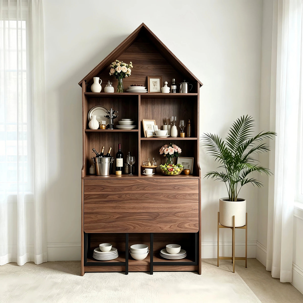 Folding Craft Desk with Storage Shelves, photo 4 of 9