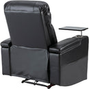 Premium Power Recliner & Storage Arms, Cupholders, Swivel Tray Table And Cell Phone Stand - Black by HouseOfZazla