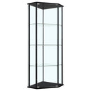 Zenobia 4-shelf Curio Cabinet Display Case Black