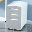 3 Drawer Mobile File Cabinet Under Desk Office, Simple Style Versatile Storage Cabinet For Legal / Letter / A4 Files, 5 Wheel Design Anti-Tilting Cold Rolled Steel Waterproof Moisture-Proof by HouseOfZazla