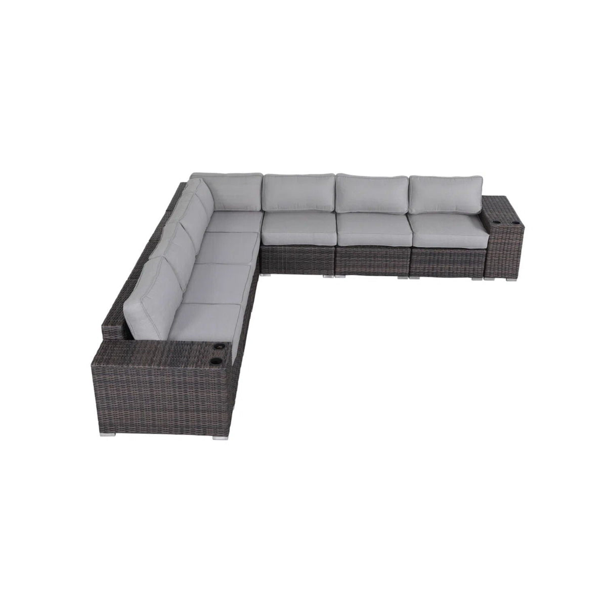 Modern Rattan Wicker Seating Group With Cushions, photo 4 of 26