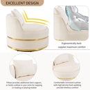 360 Degree Swivel Accent Chair Velvet Modern Upholstered Barrel Chair Over-Sized Soft Chair with Seat Cushion for Living Room, Bedroom, Office, Apartment, Beige