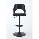 Bar Stools Set of 2 Modern Black PU Counter Height Barstool, High Padded Swivel Adjustable Barstools with Back for Bar Counter and Kitchen Island