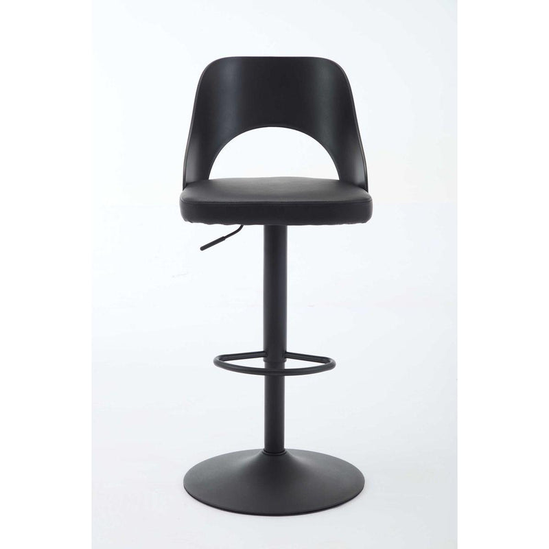 Bar Stools Set of 2 Modern Black PU Counter Height Barstool, High Padded Swivel Adjustable Barstools with Back for Bar Counter and Kitchen Island