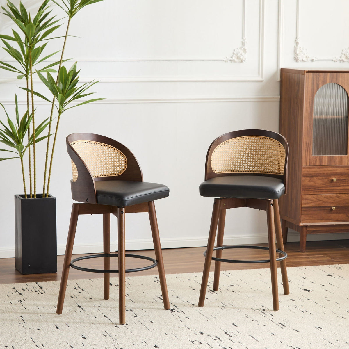Como Indoor Wood Barstool Set of 2, photo 6 of 8
