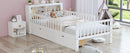 Bed With Headboard Storage Rack, 2 Under Bed Drawers, 3 Side Guardrails For Safety by HouseOfZazla