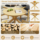 5-Piece Outdoor Acacia Wood Round Dining Set by HouseOfZazla