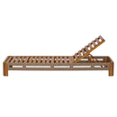Acacia Wood Outdoor Chaise Lounge with Adjustable Backrest