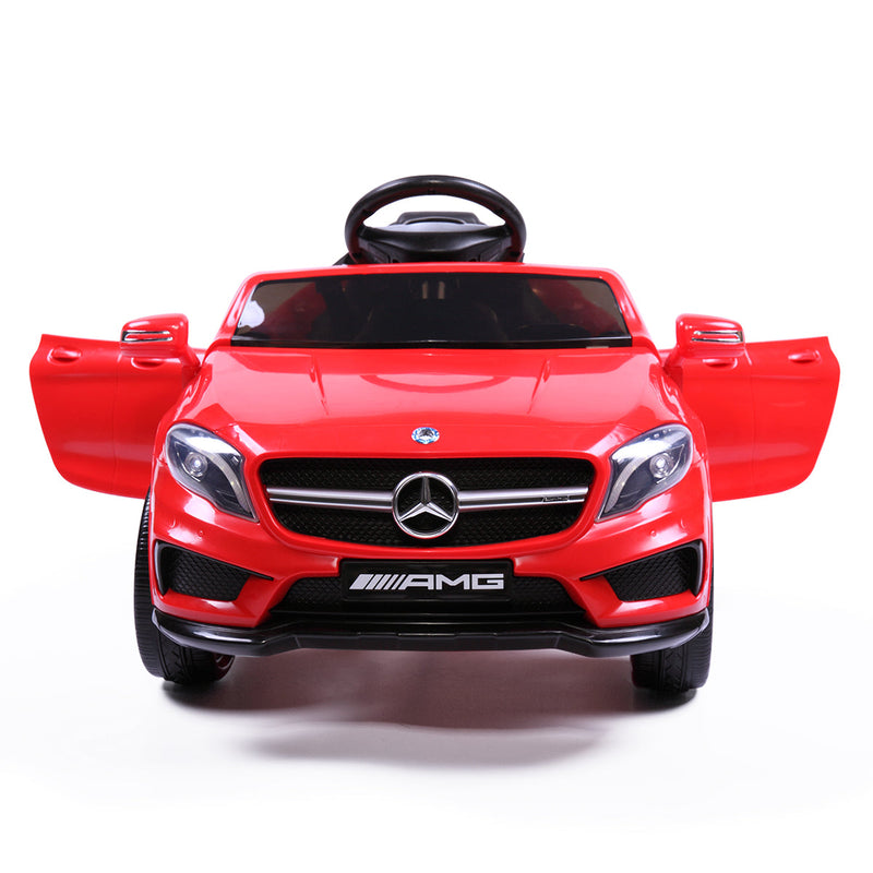 6V Licensed Mercedes Benz AMG Electric Vehicle, Kid Ride on Car with Parental Remote Control, MP3 Player Headlights Opening Doors for Children 3-8, Red