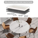 Modern Man-Made Stone Round Metal Dining Table-Position For 6 People by Unique Piece Furniture