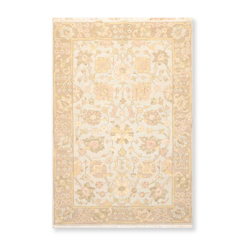 3'10" x 5'10" Hand Knotted Reversible Wool Area Rug Blue