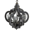 Farmhouse Chandelier, 6 Light Wood Chandelier Pendant Light Fixture With Adjustable Chain For Dining Room Living Room Entryway, Bulb Not Included by Unique Piece Furniture